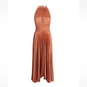 ALC Renzo Pleated Mini Dress in Orange - Worn once!